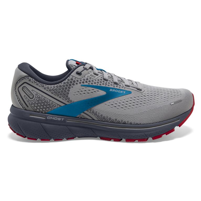 Brooks GHOST 14 Cushioned Road Running Shoes Mens Online - Grey/Blue/Red (KBU215763)